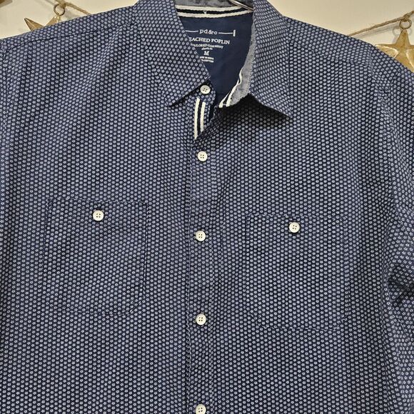 PD & C Peached Poplin Classic Fit 100% Cotton Button Up Shirt Size Medium Boho - Picture 5 of 13